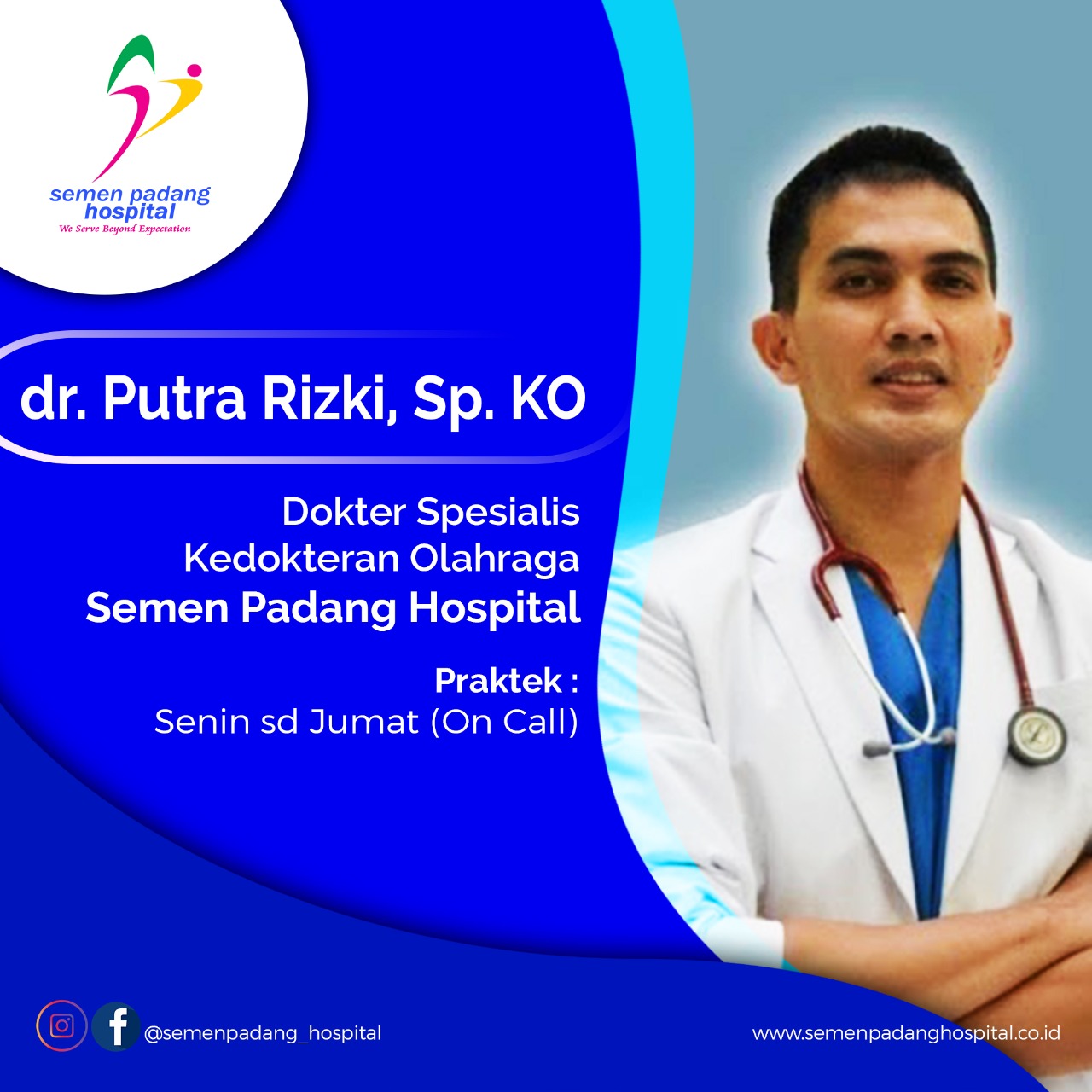 dr. Putra Rizki, Sp. KO. Dokter Spesialis Kedokteran Olahraga Semen Padang Hospital